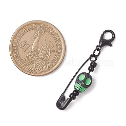 Хэллоуин череп акриловые и железные английские булавки подвесные украшения&nbsp;HJEW-JM03758