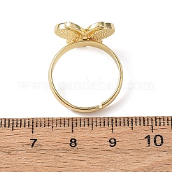 Латунные микро проложить пальцев кольца кубического циркония&nbsp;RJEW-C152-01G