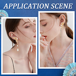 4 шт. 2 стиля латунных сережек-гвоздиков с прозрачными кубическими цирконами в форме бабочки&nbsp;DIY-CN0002-73