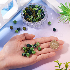 100 шт. 5 вида бусин из полимерной глины со стразами&nbsp;RB-TA0001-24