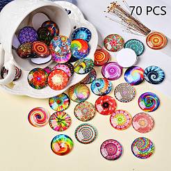 70 шт. Стеклянные кабошоны с плоской задней стенкой для проектов своими руками&nbsp;GGLA-SZ0001-33B