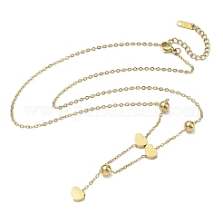 Ионное напыление (IP) на подвески в форме сердца из нержавеющей стали марки 304 с 201 круглой бусиной из нержавеющей стали.&nbsp;NJEW-D269-03G