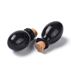 Овальные стеклянные пробковые бутылки орнамент&nbsp;AJEW-O032-03D