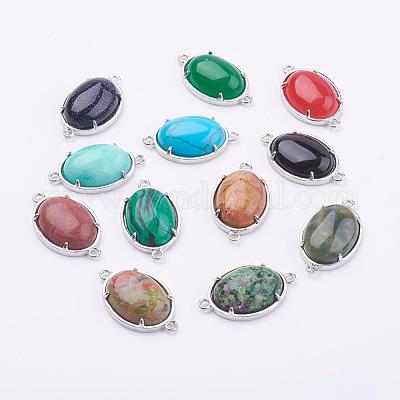 Соединители звеньев из натурального / синтетического камня из латуни&nbsp;G-E398-04A-1