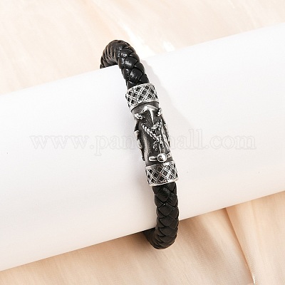 Плетеные браслеты из микрофибры для мужчин и женщин BJEW-H631-01AS-01-1