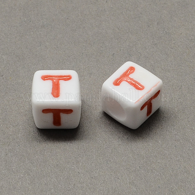 Большой дыра красочный акрил письмо европейский бисер SACR-Q104-02T-1