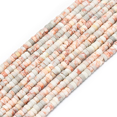 Бусы из натурального красного камня&nbsp;G-P575-B19-4x2mm-1