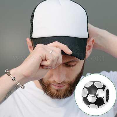 1 шт. 925 европейские бусины из стерлингового серебра с черной эмалью&nbsp;STER-UN0002-01-1