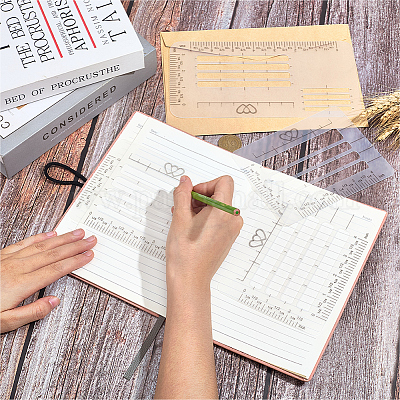 4 шт. пластиковые шаблоны для осмотра линейки&nbsp;AJEW-CP0009-96-1