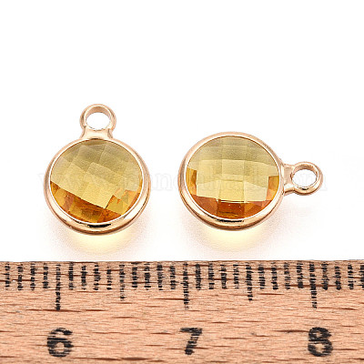 Латунь стекло подвески золотой тон&nbsp;GLAA-ZX008-24F-G-1