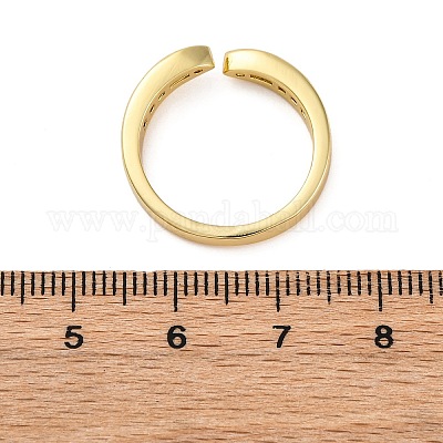 Открытые манжеты из латуни с микропаве и цирконием для женщин&nbsp;LS-RJEW-G341-03G-02-1