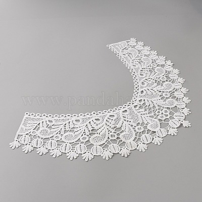 Кружевной воротник с цветочной вышивкой из молочного шелка DIY-WH0504-123A-1