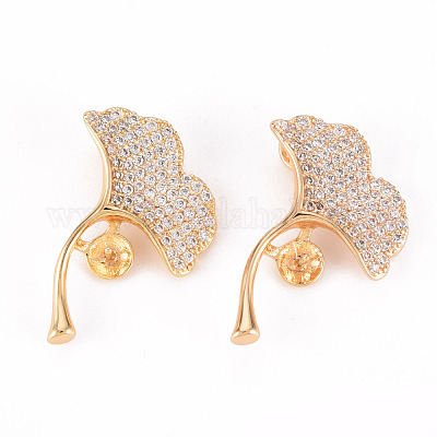 Латунная микропаве из прозрачного кубического циркония KK-T062-93G-NF-1