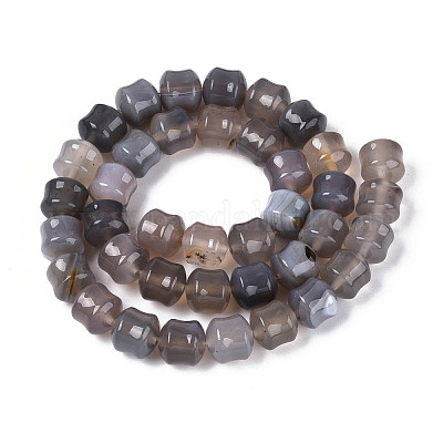 Серые натуральные бусины из агата &nbsp;G-N353-06A-07-1