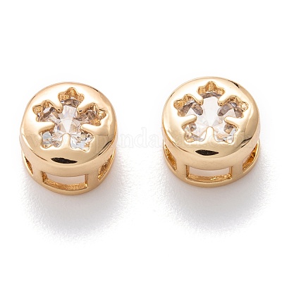 Настоящие 18-каратные позолоченные многожильные звенья из латуни с инкрустацией из кубического циркония KK-A154-01G-E-1