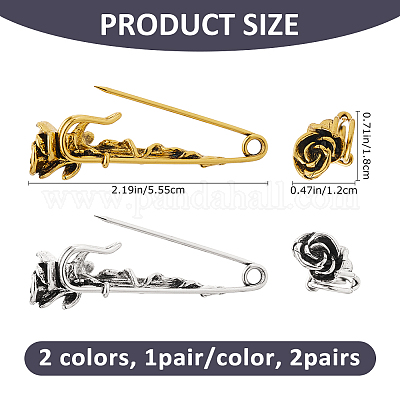 2 пара 2-х цветных булавок из цинкового сплава для килта&nbsp;JEWB-FH0002-44-1