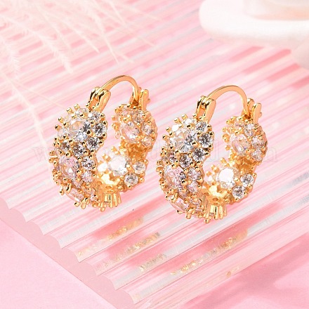 Латунные серьги обруча EJEW-S249-03G-1