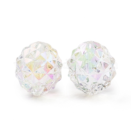 Прозрачное УФ-покрытие радужные переливающиеся акриловые бусины X-OACR-C013-11-1