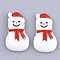 Resin Cabochons, Christmas Snowman, White, 31x17.5x7.5mm