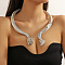 Alloy Dragon Cuff Choker Necklaces, Silver, Inner Diameter: 6.22 inch(15.8cm)