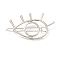 Alloy Hair Barrettes, with Iron Findings, Eye, Platinum, 55x31x3mm