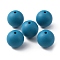 Food Grade Eco-Friendly Silicone Beads, Round, Steel Blue, 15mm, Hole: 2mm