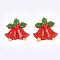Resin Cabochons, Christmas Bell, Red, 27~28.5x27.5~28x5.5mm