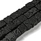Natural Lava Rock Beads Strands, Cube, 6~6.5x6~6.5x6~6.5mm, Hole: 1mm, about 52pcs/strand, 14.96~15.16 inch(38~38.5cm)