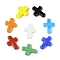 Handmade Lampwork Beads, Cross, Mixed Color, 26x19.5x7.5mm, Hole: 1.6mm