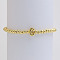 Brass Beaded Stretch Bracelets for Women, Letter, Golden, Letter C, Inner Diameter: 2-3/8 inch(6cm)