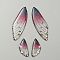 Resin Pendants, with Rhinestone, Wing Shape, Prussian Blue, 30~60x13~18.5x2~2.5mm, 2 pairs/set