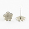 Flower Earring Enamel Settings 304 Stainless Steel Stud Earring Findings, Stainless Steel Color, 9x9x1mm