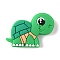 Silicone Beads, Tortoise, Green, 24x33x7mm, Hole: 2mm