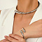 Teardrop Alloy Jewelry Sets, Bangles & Necklaces, Platinum, Inner Diameter: 376.8mm & 60mm