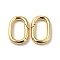Brass Spring Gate Rings, Cadmium Free & Nickel Free & Lead Free, Oval, Real 18K Gold Plated, 7 Gauge, 23x15.5x3.5mm, Hole: 9x17mm