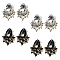 4 Pairs 2 Colors Alloy Rhinestone Teardrop Stud Earrings, Light Gold, Mixed Color, 25x20mm, Pin: 0.6mm