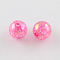 Bubblegum AB Color Transparent Crackle Acrylic Round Beads, Hot Pink, 20mm, Hole: 2.5mm, about 100pcs/500g