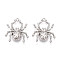 Halloween Alloy Pendants, Spider Charms, Platinum, 30.5x26.5x6.5mm, Hole: 1.8mm