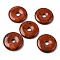 Donut/Pi Disc Natural Gemstone Pendants, Red Jasper, Donut Width: 16mm, 40x5.5mm, Hole: 8mm