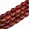Natural Carnelian Beads Strands, Dyed, Teardrop, FireBrick, 14x9.5mm, Hole: 1.2mm, about 28pcs/strand, 15.55 inch(39.5cm)