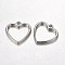 CCB Plastic Charms, Heart, Platinum, 20x20x2.5mm, Hole: 1.5mm