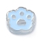 Transparent Acrylic European Beads, Large Hole Beads, with Enamel, Bear Paw, Light Sky Blue, 23x25.5x9mm, Hole: 4mm