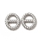 Non-Tarnish 304 Stainless Steel Linking Rings, Slide Buckle, Twisted Oval, Stainless Steel Color, 16x13x2mm, Inner Diameter: 7.5x5mm
