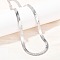 6MM 201 Stainless Steel Flat Snake Chain Necklaces for Women Men, Non-Tarnish, Stainless Steel Color, 16.61 inch(42.2cm)