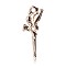 Alloy Pendants, Dancer, Light Gold, 25x8x2mm, Hole: 2mm