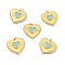 Brass Micro Pave Cubic Zirconia Pendants, with Jump Ring, Real 18K Gold Plated, Long-Lasting Plated, Lead Free & Cadmium Free & Nickel Free, Heart, Light Sky Blue, 22x22x2mm, Jump Ring: 5x1mm, 3mm Inner Diameter