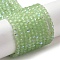 Imitation Jade Glass Beads Strands, Faceted, Round, Light Green, 3mm, Hole: 0.8mm, about 163~166pcs/strand, 50~51cm