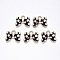 Alloy Enamel Pendants, Bowknot, Light Gold, Black, 14.5x18.5x1.5mm, Hole: 3mm