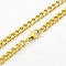 Men's 304 Stainless Steel Curb Chain Necklaces, with Lobster Claw Clasps, Faceted, Golden, 24.4 inch(62cm)