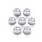 Handmade Polymer Clay Beads, Mother's Day Theme, Flat Round with Word I Love MOM, Light Grey, 8~9.5x3.5~4.5mm, Hole: 1.5mm